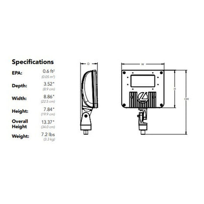 Lithonia DSXF1 LED P2 40K FL MVOLT THK DDBXD 21W LED Flood Light