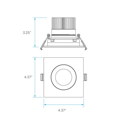 Luxrite LR32181 12W LED Gimbal Dimmable Fixture 4 in. Canless Light
