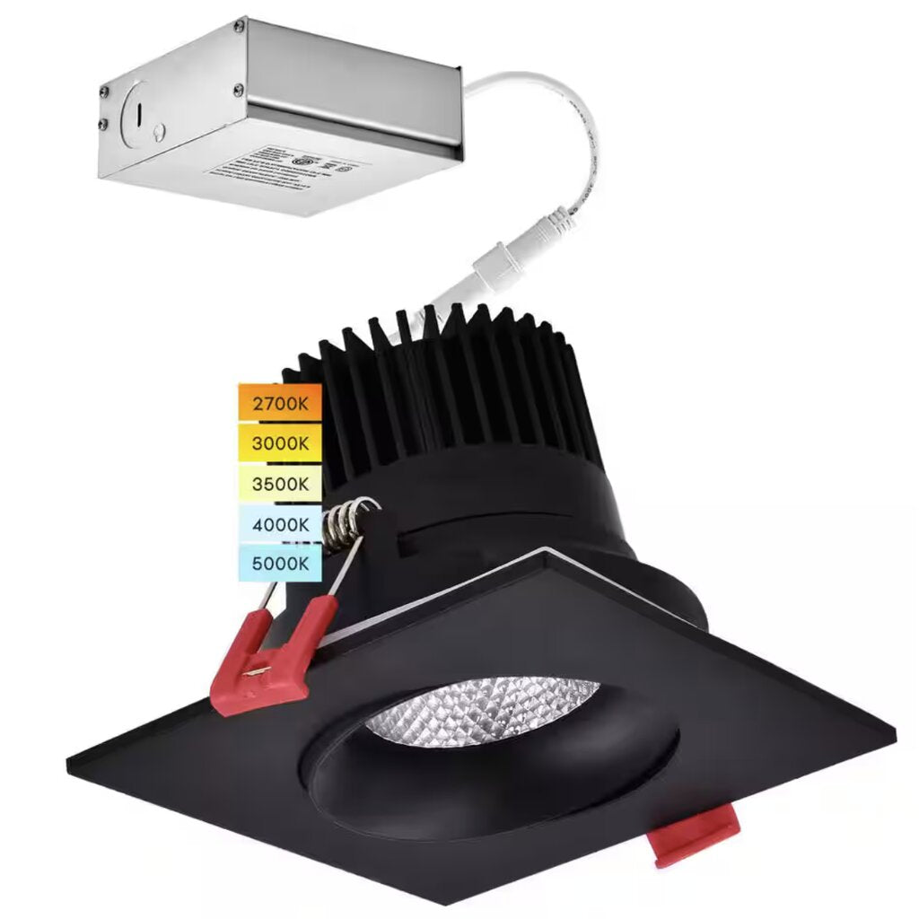 Luxrite LR32181 12W LED Gimbal Dimmable Fixture 4 in. Canless Light