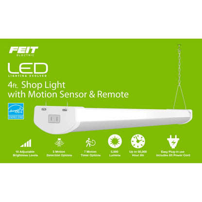 4 pack - Feit Electric SHOP/4/840/MM 55W LED Shop Light Utility