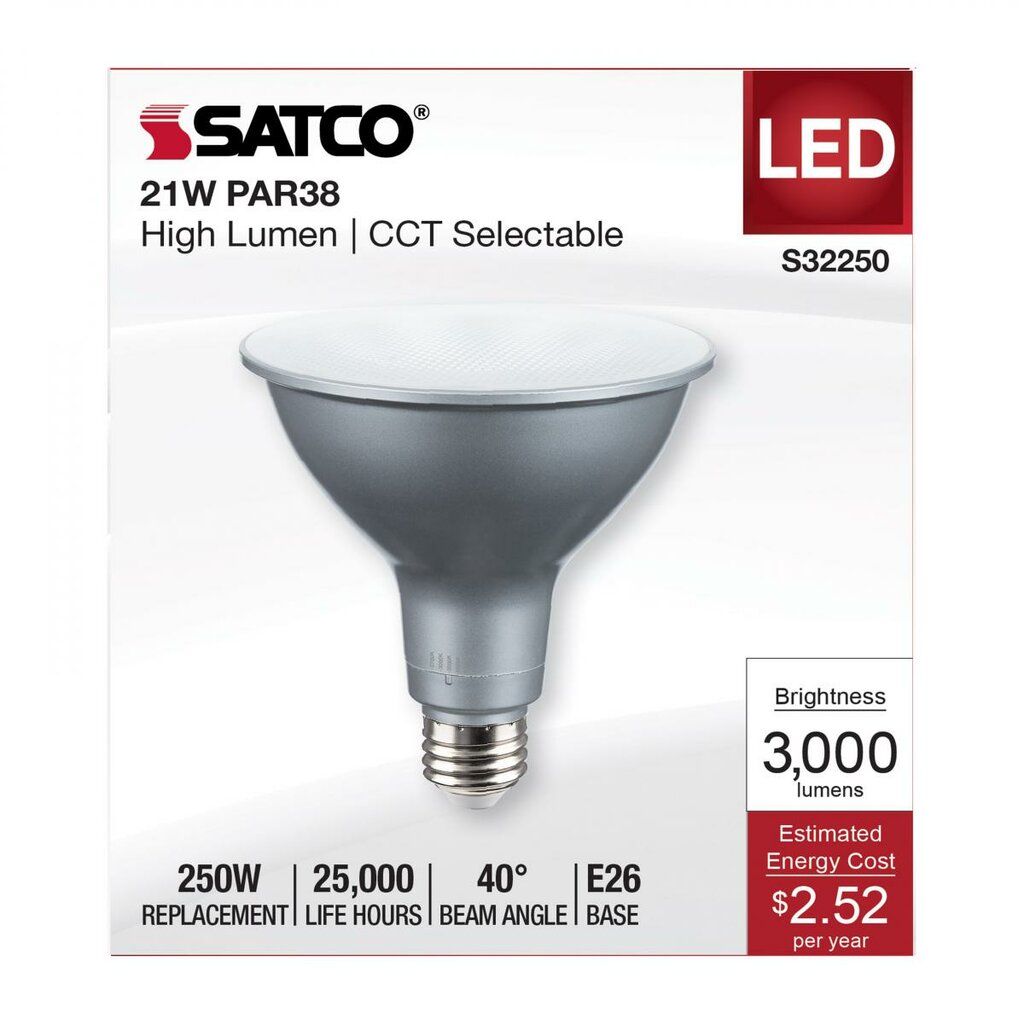 Satco S32250 21W PAR38 CCT LED Light Bulb
