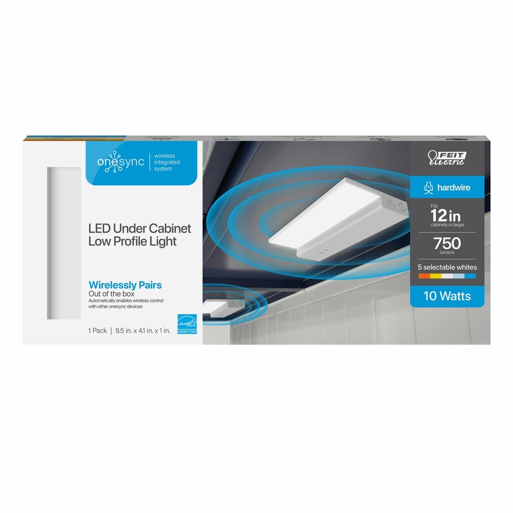 4 pack - Feit Electric UCL12FP/5CCTCAG3 10W LED Flat Panel Fixture 12