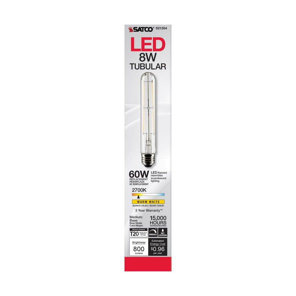 6 pack - Satco S21354 8W T9 LED Light Bulb