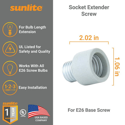 Sunlite 41703 Socket Extender CFL Incandescent LED -E131/6PK E26 Base