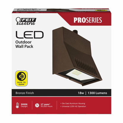 4 pack - Feit Electric S5/WPK/850/DD/BZ LED Wall Pack Fixture 1300