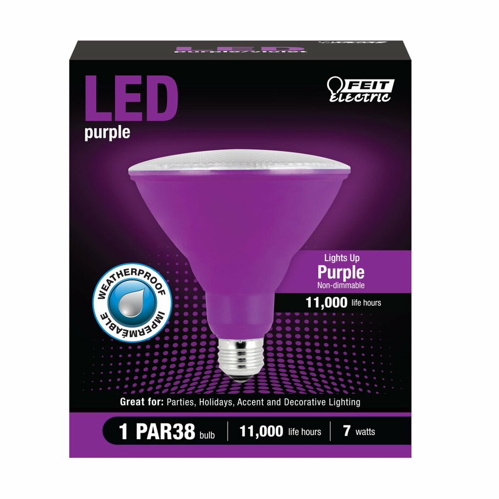 Feit Electric PAR38/P/10KLED/BX 7W PAR38 Purple LED Light Bulb