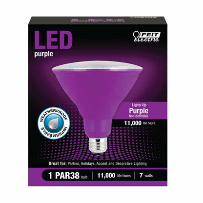 Feit Electric PAR38/P/10KLED/BX 7W PAR38 Purple LED Light Bulb