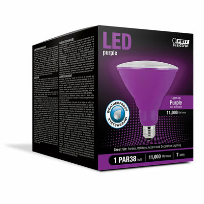 Feit Electric PAR38/P/10KLED/BX 7W PAR38 Purple LED Light Bulb