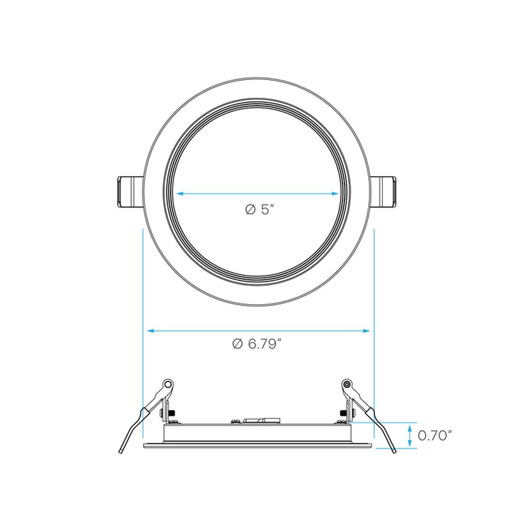 Luxrite LR23493 13W 6" Round LED Baffle Downlight Dimmable Fixture