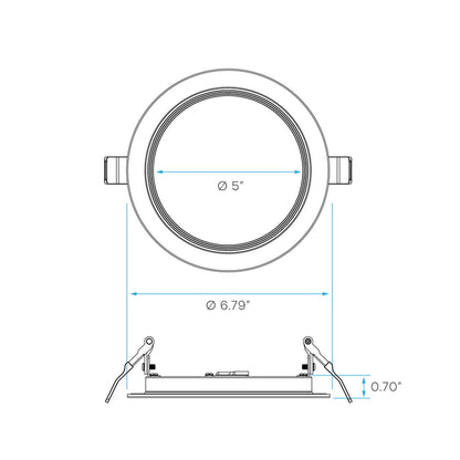Luxrite LR23493 13W 6" Round LED Baffle Downlight Dimmable Fixture
