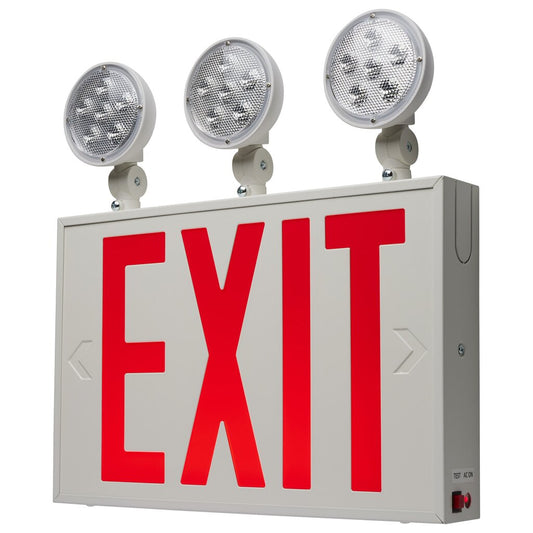 Satco 67-124 3W LED Fixture Combination Red Exit Sign/Emergency Light