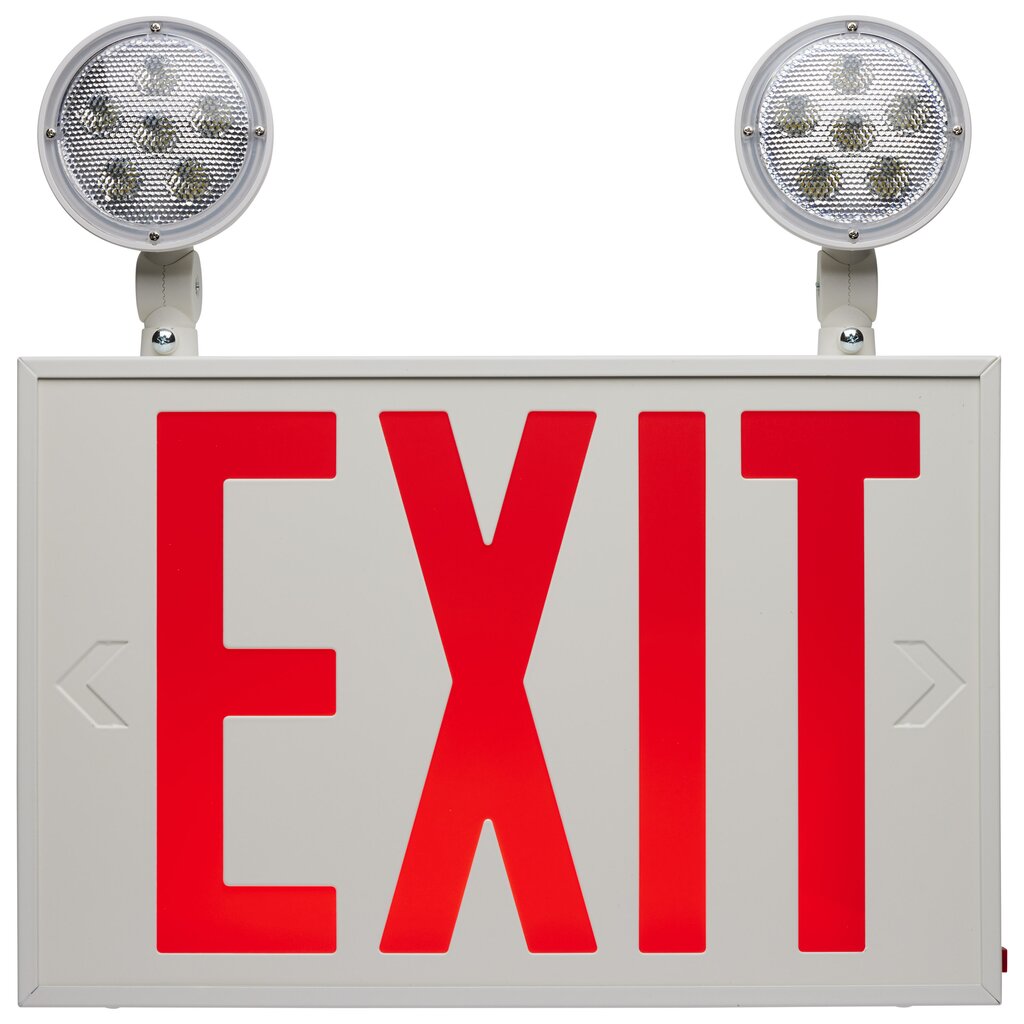 Satco 67-123 3W LED Fixture Combination Red Exit Sign/Emergency Light