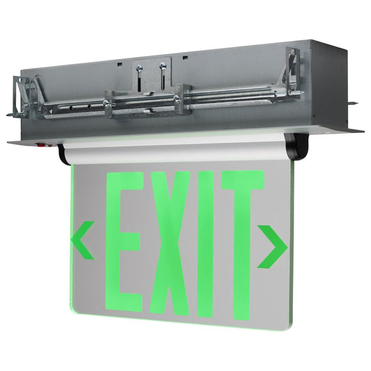 Satco 67-116 2.94W LED Fixture Green (Clear) Edge Lit Exit Sign - 2.94