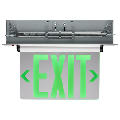 Satco 67-115 2.94W LED Fixture Green (Mirror) Edge Lit Exit Sign -