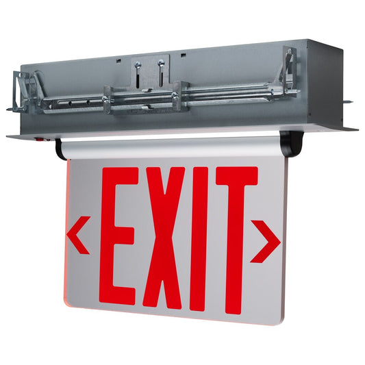 Satco 67-114 3.14W LED Fixture Red (Clear) Edge Lit Exit Sign - 3.14