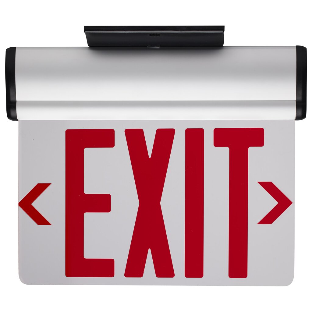 Satco 67-113 3.14W LED Fixture Red (Clear) Edge Lit Exit Sign 90min