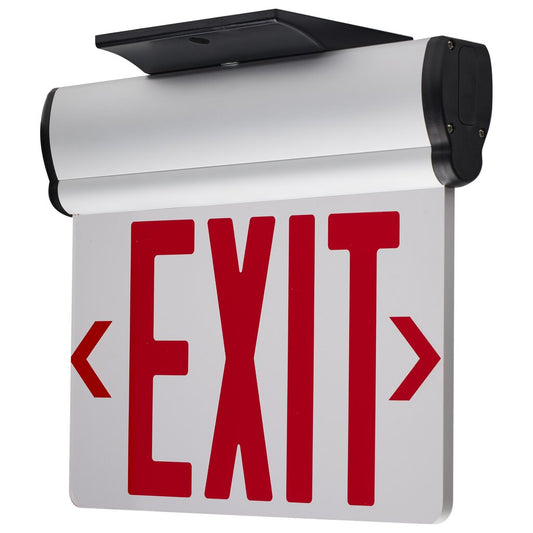 Satco 67-113 3.14W LED Fixture Red (Clear) Edge Lit Exit Sign 90min