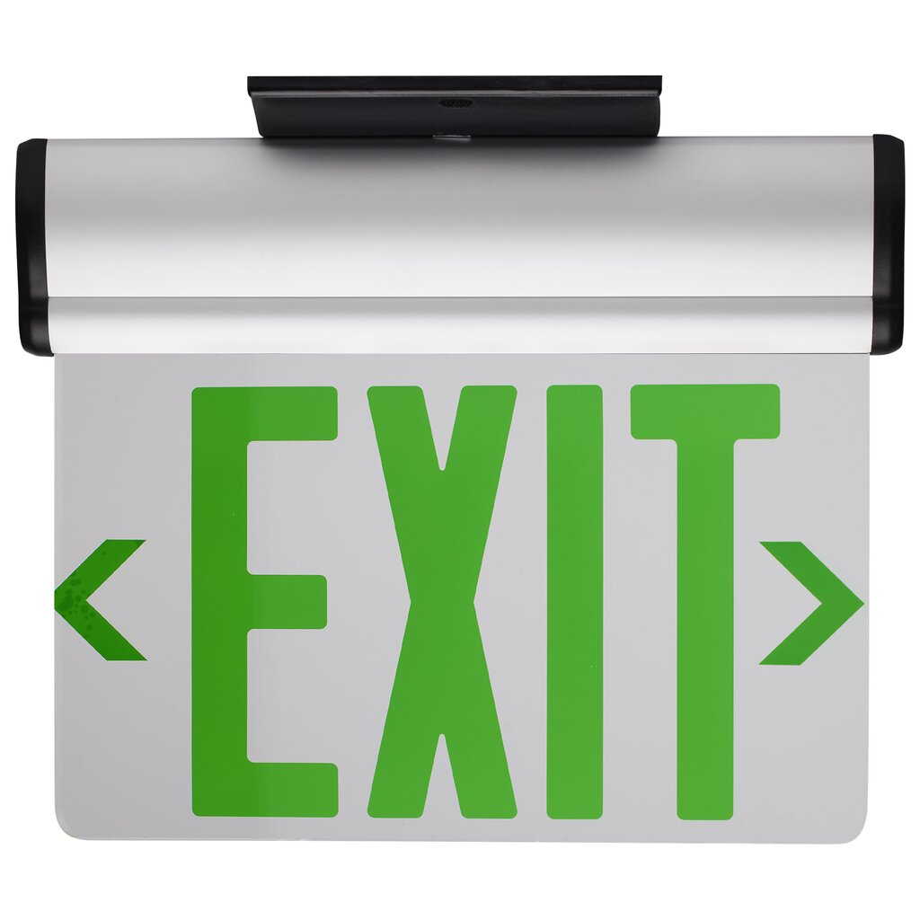 Satco 67-112 2.94W LED Fixture Green (Clear) Edge Lit Exit Sign 90min