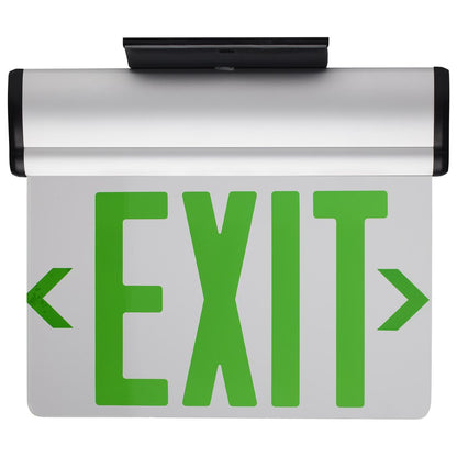 Satco 67-112 2.94W LED Fixture Green (Clear) Edge Lit Exit Sign 90min