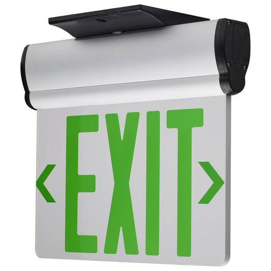 Satco 67-112 2.94W LED Fixture Green (Clear) Edge Lit Exit Sign 90min