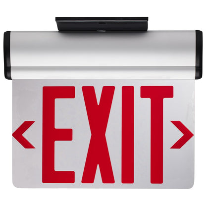 Satco 67-111 3.14W LED Fixture Red (Mirror) Edge Lit Exit Sign 90min