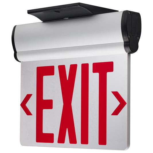 Satco 67-111 3.14W LED Fixture Red (Mirror) Edge Lit Exit Sign 90min