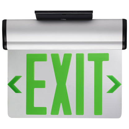 Satco 67-110 2.94W LED Fixture Green (Mirror) Edge Lit Exit Sign 90min