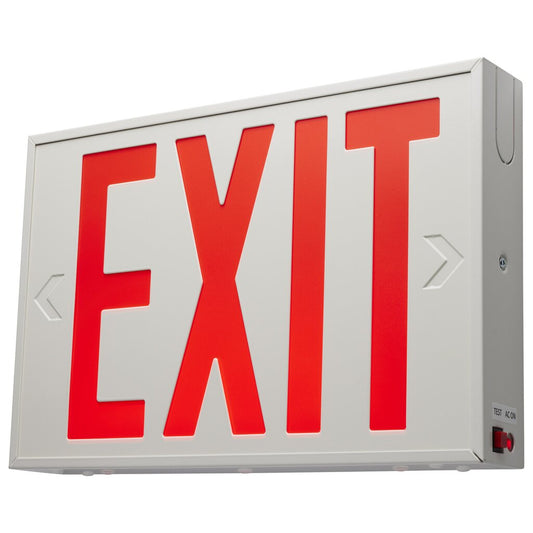 Satco 67-102 2W LED Fixture Red Exit Sign 90min Ni-Cad backup