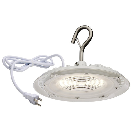 Satco 65-970 60W LED Fixture - Hi-Pro Shop Light with Plug 8" Dia.