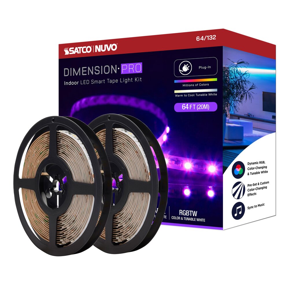 Satco 64-132 68W LED Fixture Dimension Pro - Tape light strip 64 ft.