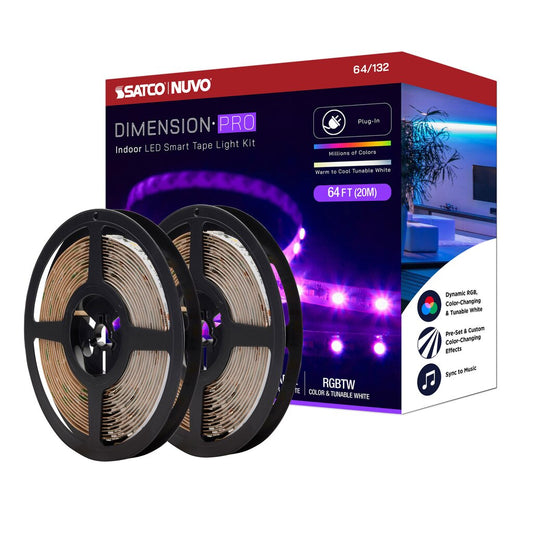 Satco 64-132 68W LED Fixture Dimension Pro - Tape light strip 64 ft.