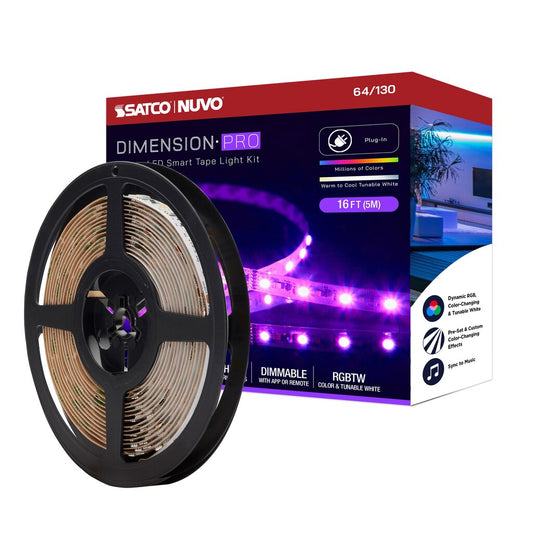 Satco 64-130 18W LED Fixture Dimension Pro - Tape light strip 16 ft.
