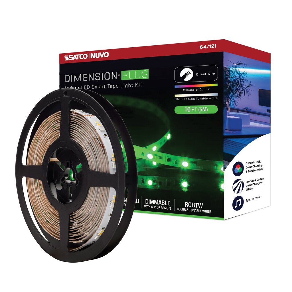 Satco 64-121 14W LED Fixture Dimension Plus - Tape light strip 16 ft.