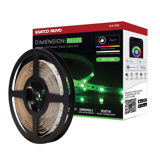 Satco 64-120 12W LED Fixture Dimension Plus - Tape light strip 16 ft.