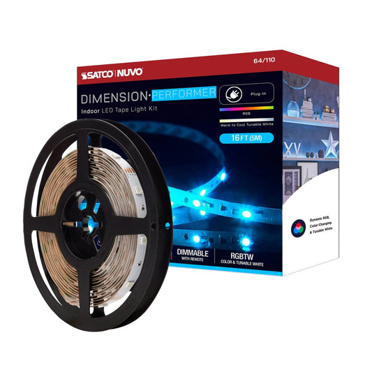 Satco 64-110 12W LED Fixture Dimension Performer - Tape light strip 16