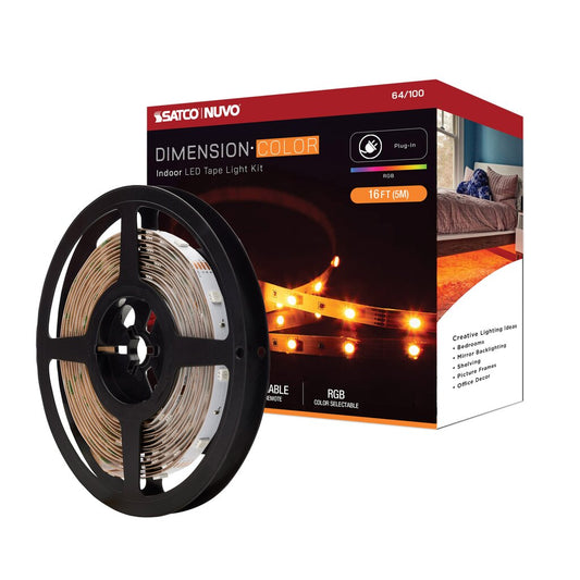 Satco 64-100 14W LED Fixture Dimension Color - Tape light strip 16 ft.