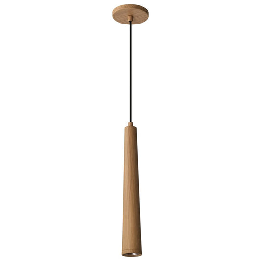Satco 62-830 12W LED Fixture Melrose - 16" Pendant Ash Wood Finish
