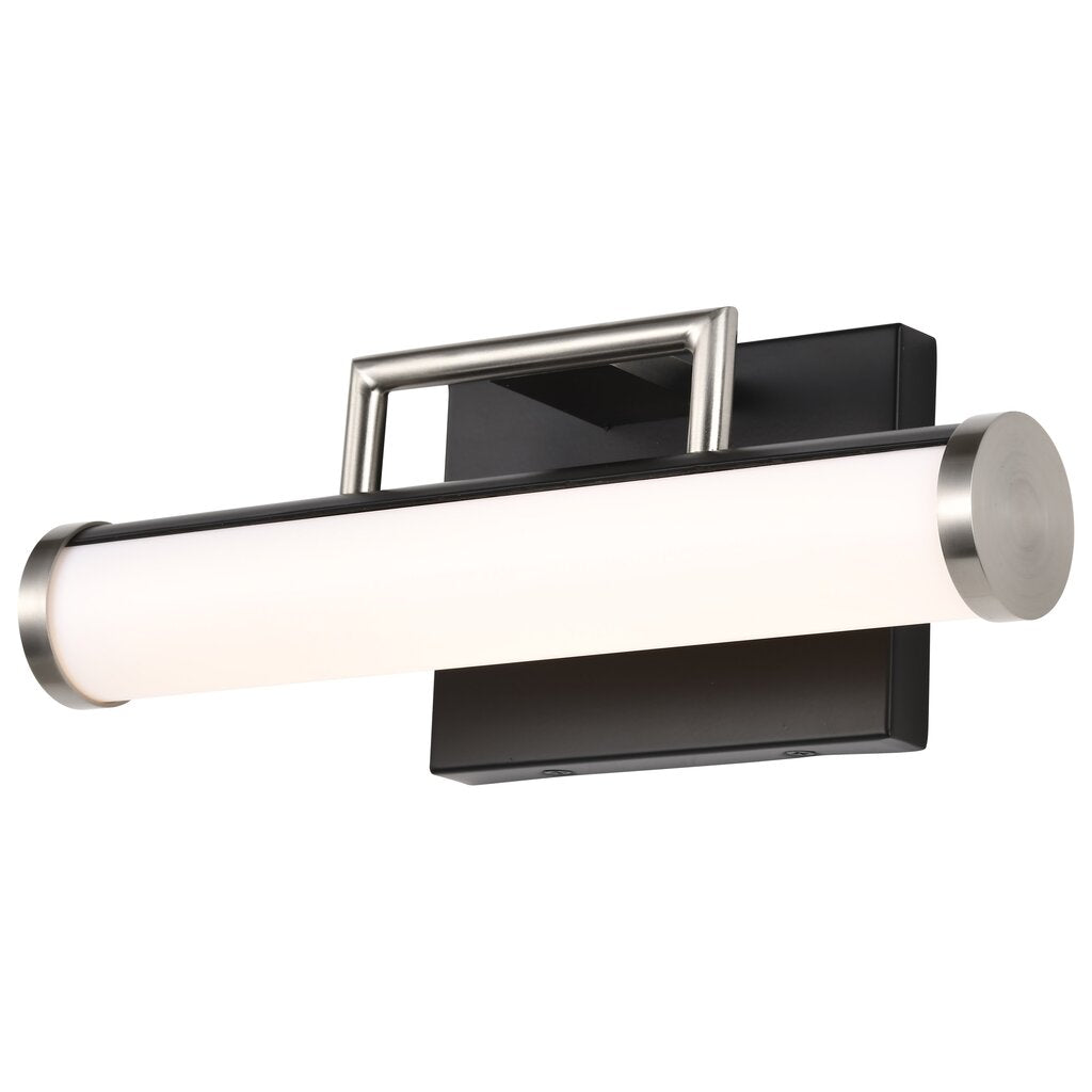 Satco 62-656 13W LED Fixture Solano Small Vanity - Black and Brushed
