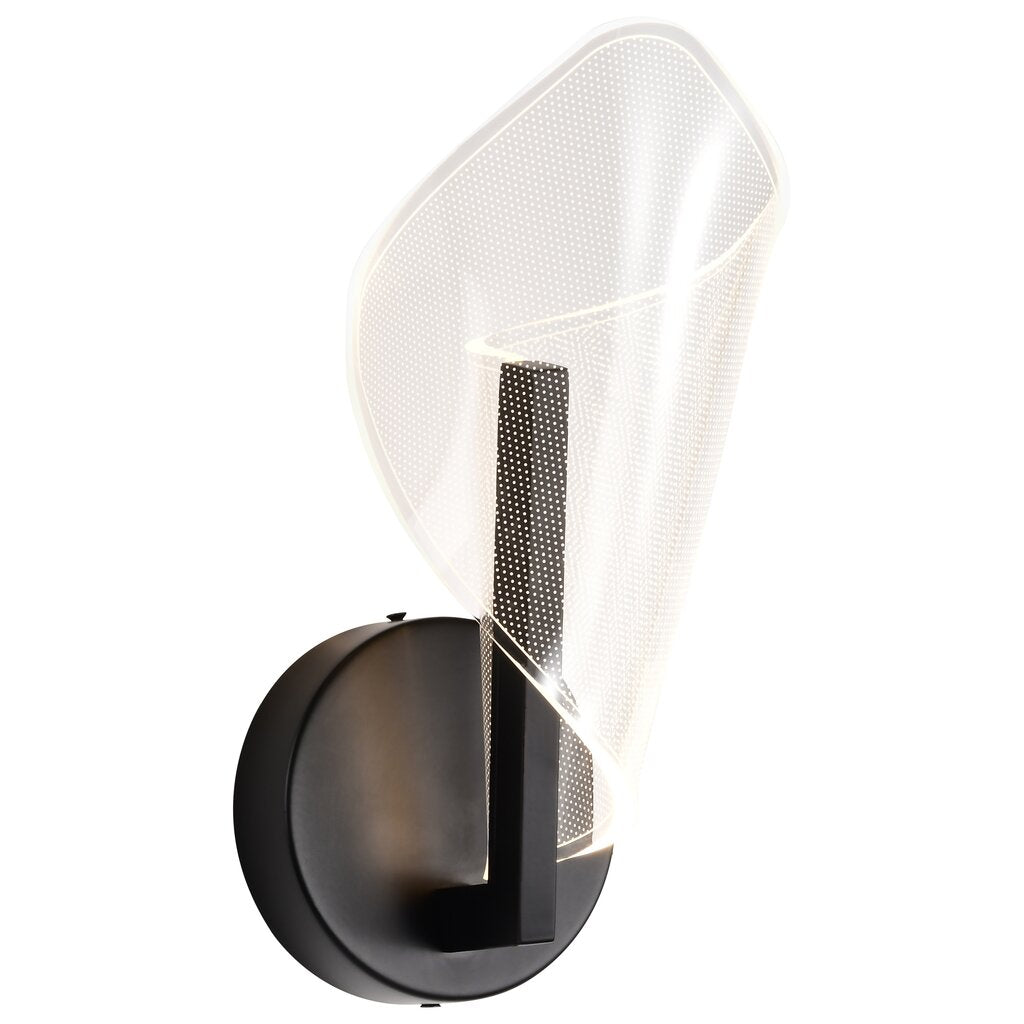 Satco 62-2282 8W LED Fixture Sedona - 13 Inch Sconce Matte Black Silk
