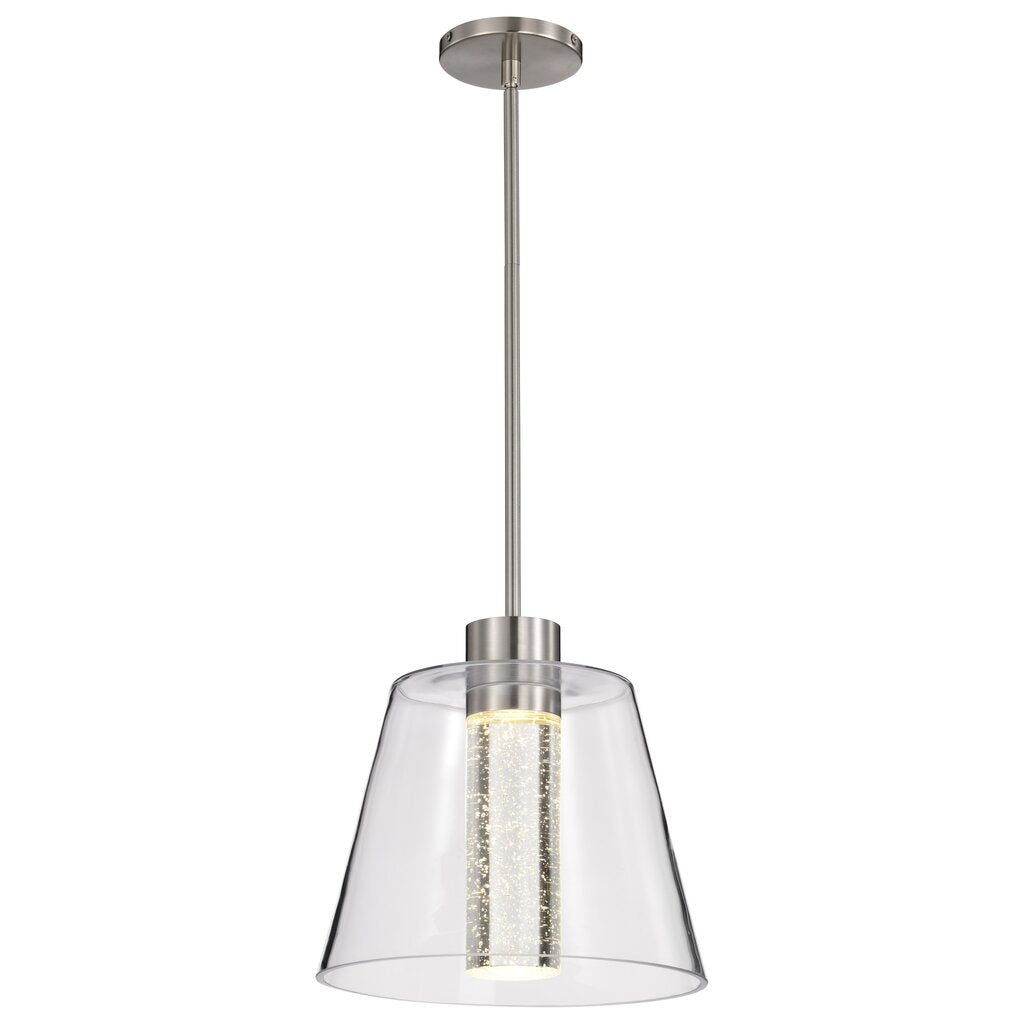 Satco 62-2192 12W LED Fixture Aura - 12 Inch Pendant Brushed Nickel K9