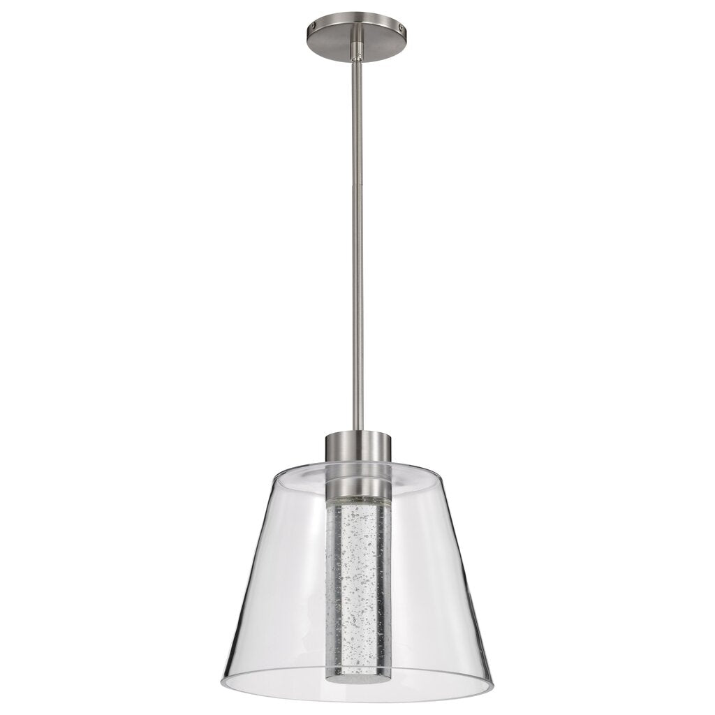 Satco 62-2192 12W LED Fixture Aura - 12 Inch Pendant Brushed Nickel K9
