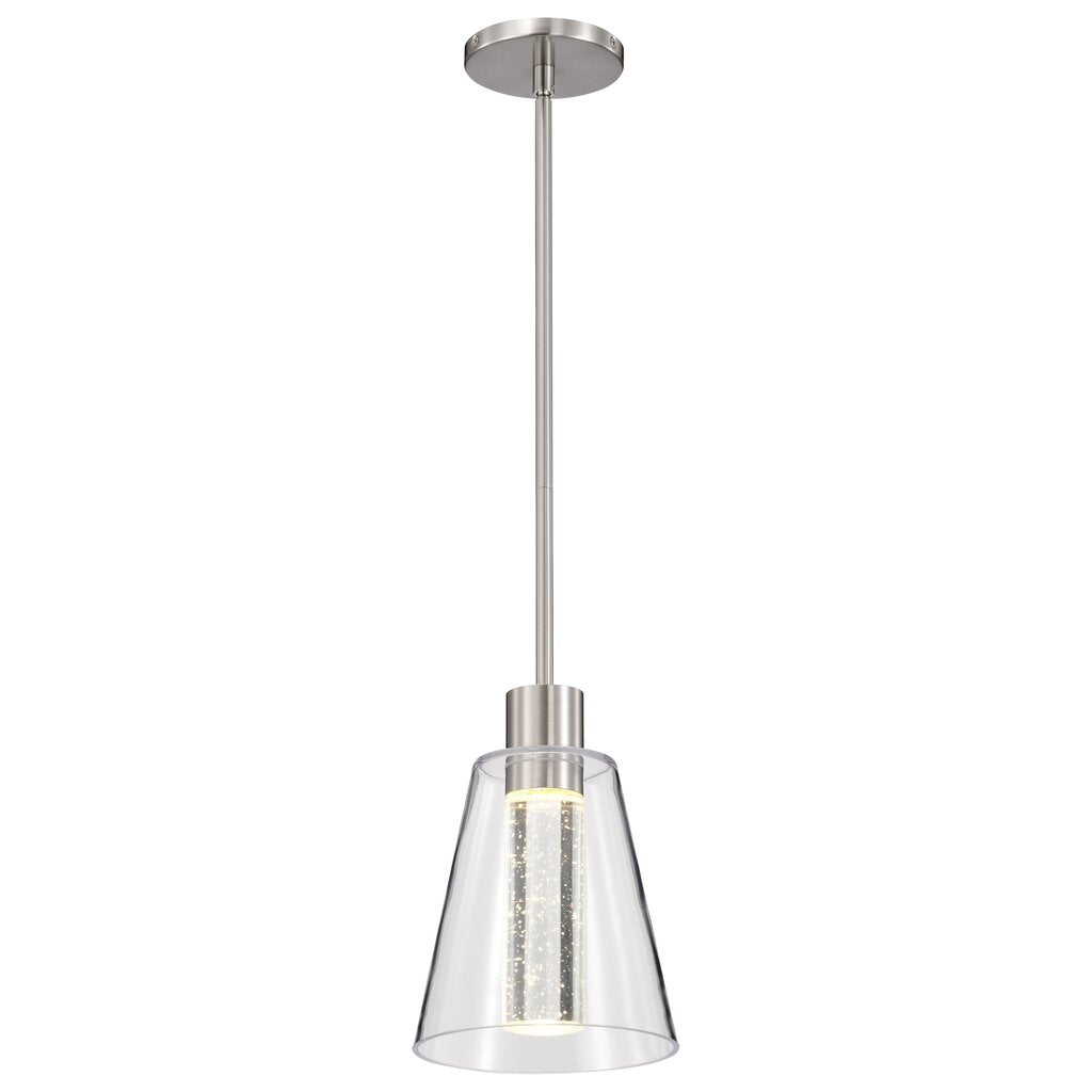 Satco 62-2191 12W LED Fixture Aura - 7 Inch Pendant Brushed Nickel K9