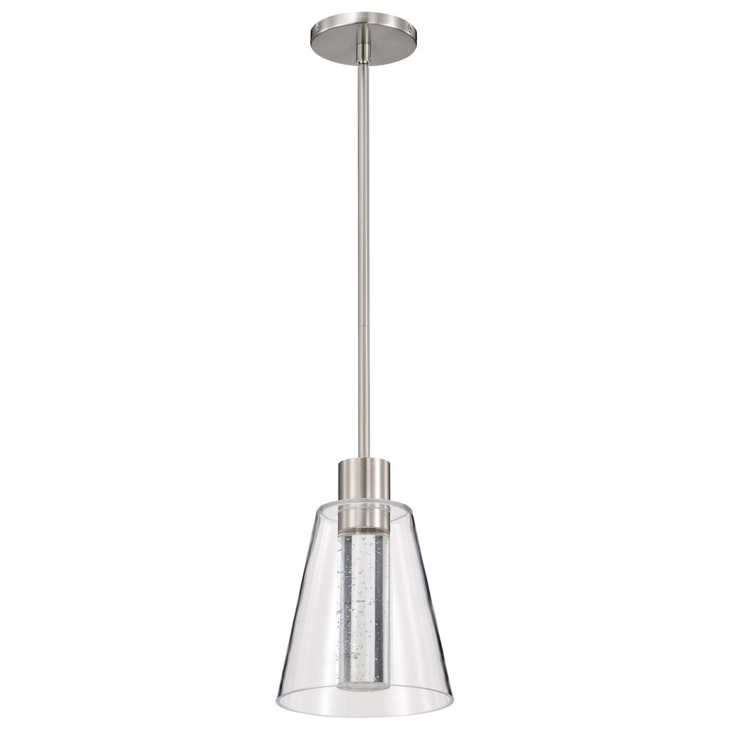 Satco 62-2191 12W LED Fixture Aura - 7 Inch Pendant Brushed Nickel K9