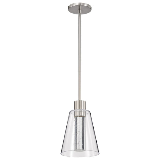 Satco 62-2191 12W LED Fixture Aura - 7 Inch Pendant Brushed Nickel K9