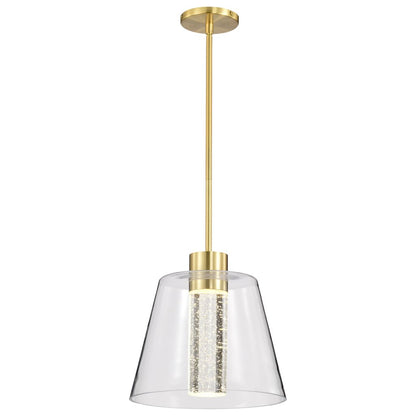 Satco 62-2182 12W LED Fixture Aura - 12 Inch Pendant Brushed Brass K9