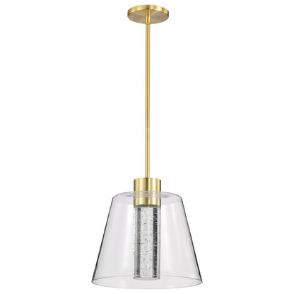 Satco 62-2182 12W LED Fixture Aura - 12 Inch Pendant Brushed Brass K9