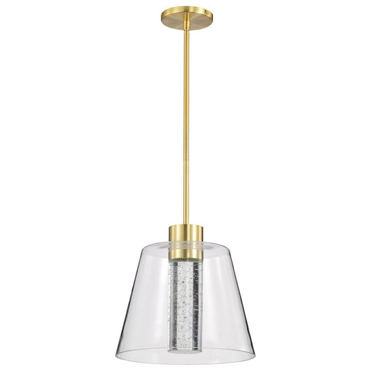 Satco 62-2182 12W LED Fixture Aura - 12 Inch Pendant Brushed Brass K9
