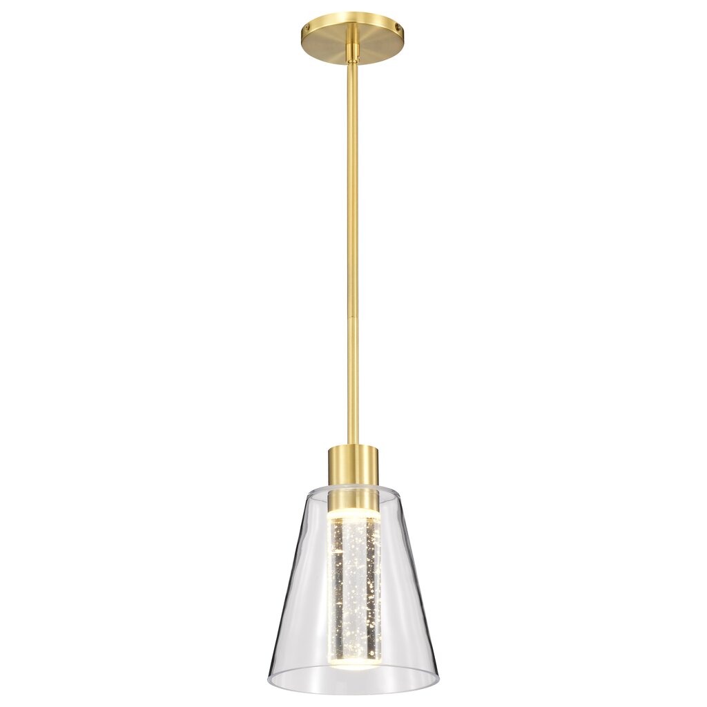 Satco 62-2181 12W LED Fixture Aura - 7 Inch Pendant Brushed Brass K9