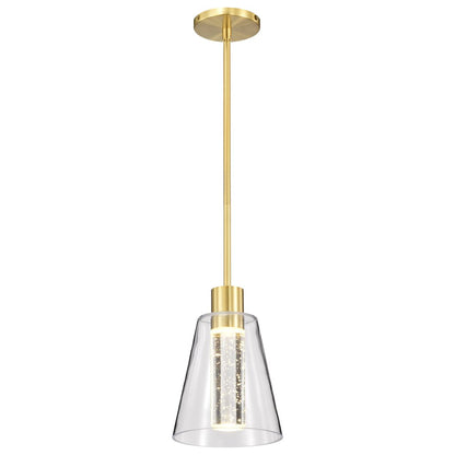 Satco 62-2181 12W LED Fixture Aura - 7 Inch Pendant Brushed Brass K9