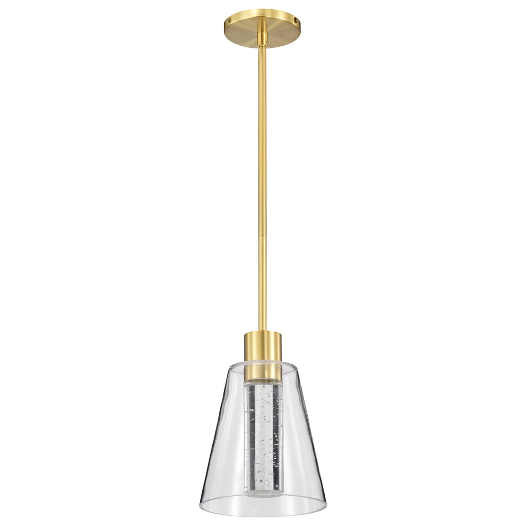 Satco 62-2181 12W LED Fixture Aura - 7 Inch Pendant Brushed Brass K9